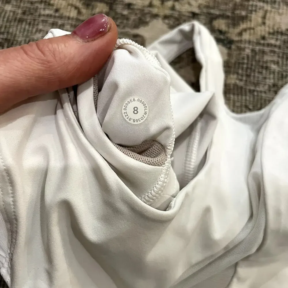 Lululemon Mesh-Back Train Bra *Medium Support, A/B Cup White Women's Size 8